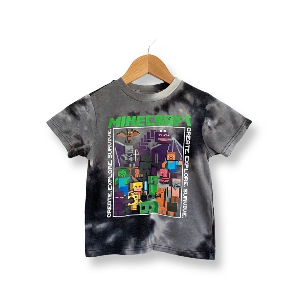 Mojang Minecraft Boy's Tie Dye Short Sleeve T Shirt. Size XS